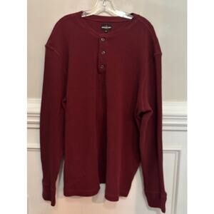 American Giant Henley Shirt Men's 2XL Waffle Long Sleeve Cotton Made USA XXL